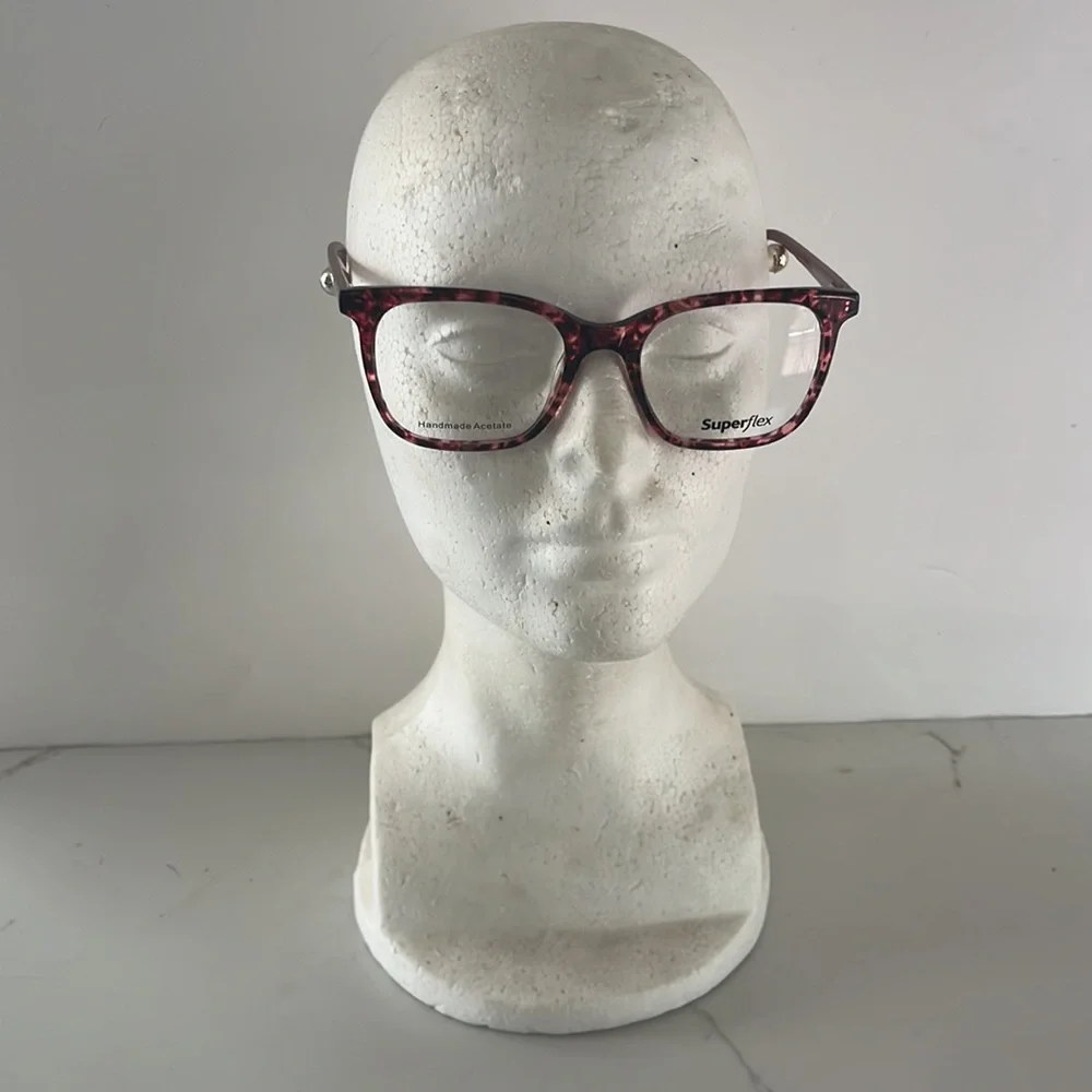 FYSH Women's Burgundy Tortoiseshell Eyeglass Frames with case